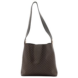 Céline Celine Sac Hobo en Toile Triomphe Marron Noir