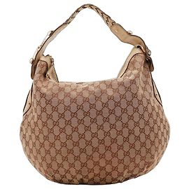 Gucci Sac Hobo en toile monogramme GG Marron Beige