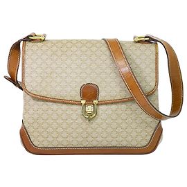 Céline Celine Vintage Macadam Canvas Medium Beige