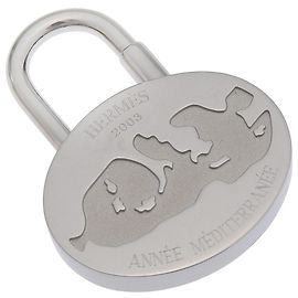 Hermès Hermes Annee Mediterranee Cadena Lock Charm Metal Silvery