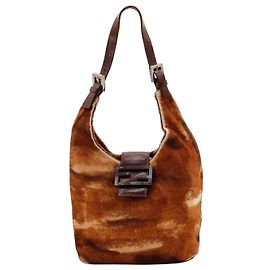 Fendi Borsa Baguette in pelliccia marrone Marrone