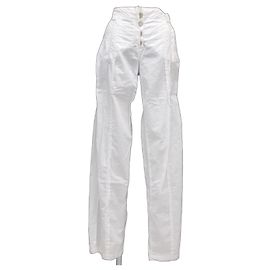 Sportmax Code Calças Wide Leg em algodão branco Branco