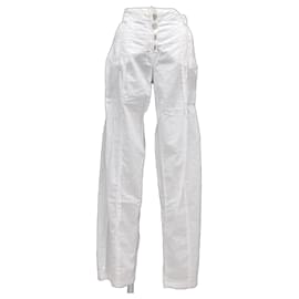 Sportmax Code Pantalones Wide Leg de algodón blanco Blanco