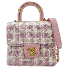 Bolsa de Ombro Chanel Matelassé Rosa