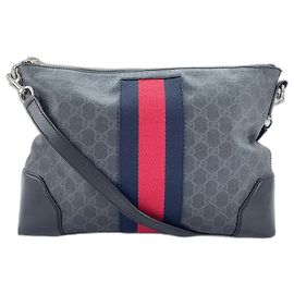 Borsa a Spalla Gucci Web Stripe Nero