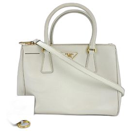 Prada Galleria Medium 2-Way Handtasche Weiß