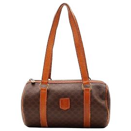 Céline Celine Bolsa Boston Monogram Macadam Marrom Monograma