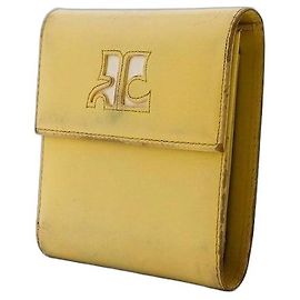 Courreges Courrèges Yellow Leather Tri-Fold Wallet Yellow