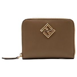Fendi FF Vertigo Zip-Around Wallet in Brown Leather Brown