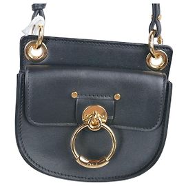 Chloé Mini Bolsa Tess em Couro Preto