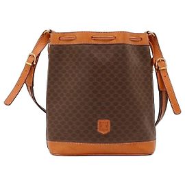 Céline Celine Borsa a Secchiello Macadam Marrone Monogramma