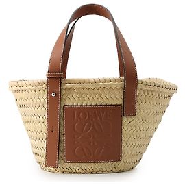 Loewe Raffia Leather Handbag Brown