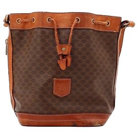 Céline Celine Borsa a Secchiello Macadam Monogram Marrone Monogramma