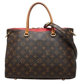 Bolsa Louis Vuitton Monogram Pallas Marrom Vermelho Fuschia