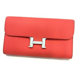 Hermès Hermes Constance Long Wallet in Flamingo Pink Pink