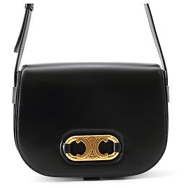 Céline Borsa a tracolla in pelle nera Celine Maillon Triomphe Nero