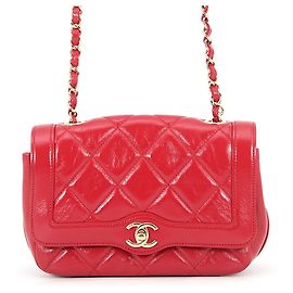 Borsa a Spalla Chanel Matelasse Chain Rosso