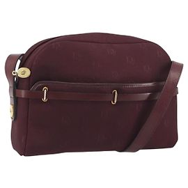Sac à bandoulière Christian Dior Honeycomb Canvas Bordeaux Or Auth ep15565 Doré Bordeaux