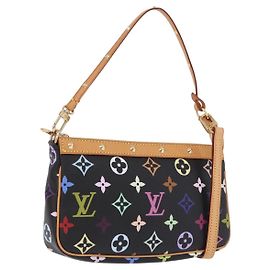 LOUIS VUITTON Monogram Multicolor Pochette Accessoires Black M92648 Auth ki6740M Noir