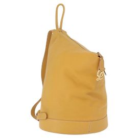 LOEWE Anton Backpack Leather Yellow Gold Auth am12060A Golden Yellow
