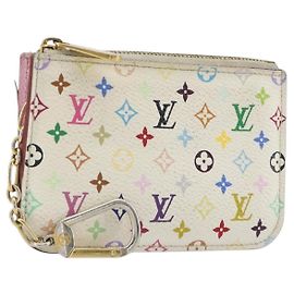 LOUIS VUITTON Monogram Multicolor Pochette Cles NM Purse M93734 LV Auth 193869 White
