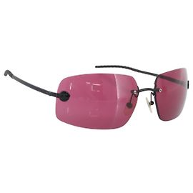 Occhiali da sole CHANEL Plastica Nera CC Auth bs36334 Nero