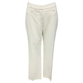 Proenza Schouler White Viscose Suiting Crop Flare Pants White