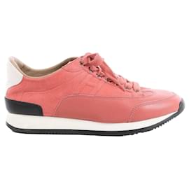 Baskets Hermès Quick Leather x Suede en rose, Taille EU 37 Rose