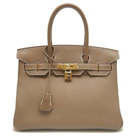 Hermès Bolso Hermes Birkin 30 en gris Etoupe Gris pardo