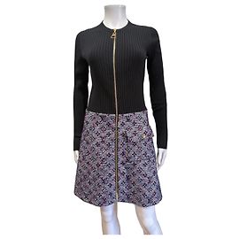 Robe en maille jacquard Monogram Louis Vuitton Noir Multicolore Monogramme
