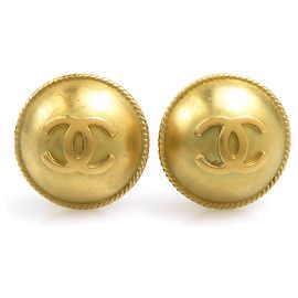 Boucles d'oreilles à clip dorées Chanel Doré