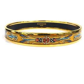 Hermès Hermes Gold Multi-Color Enamel Bangle Bracelet Multiple colors Golden