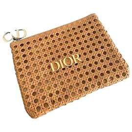 Dior Cannage Pochette em palha