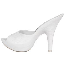 Gianfranco Ferré White Leather Platform Mules sz.37 Pre-owned Other