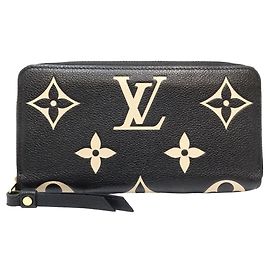 Louis Vuitton Monogram Empreinte Long Wallet Black Beige