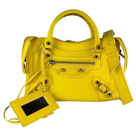 Borsa a tracolla Balenciaga Mini City in pelle Giallo