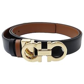 Salvatore Ferragamo Reversible Leather Belt Brown Black