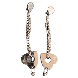 Pendientes Dior Corazón de metal plateado Plata