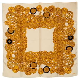 Sciarpa Chanel Coco Mark Chain Pattern Crudo