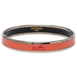 Hermès Hermes Email PM Cloisonné Bangle Silvery Orange