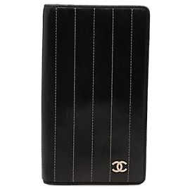 Chanel Mademoiselle Line Coco Mark Long Wallet Black