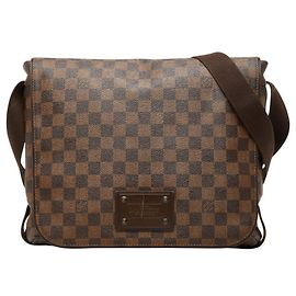 Louis Vuitton Damier Brooklyn MM Messenger Bag Brown
