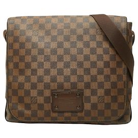 Louis Vuitton Damier Brooklyn MM Messenger Bag Brown