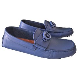 Mocassins Gucci Moccain Leather R.S. en cuir bleu Bleu