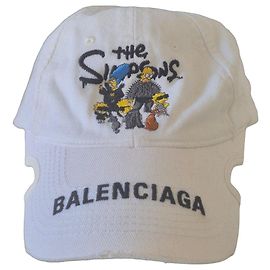Balenciaga x The Simpsons Boné Branco em Algodão Branco
