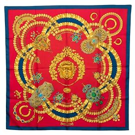 Hermès Foulard in seta Hermes Carre 90 Kosmima Rosso Blu