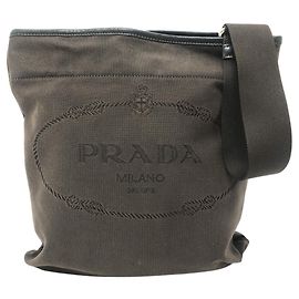 Pochete transversal em jacquard com logotipo Prada VA0655 Marrom