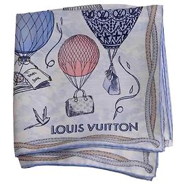Carré Louis Vuitton in seta blu Blu