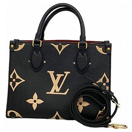 Sac à main Louis Vuitton Monogram Empreinte OnTheGo PM Noir Beige