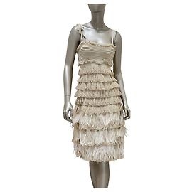 Beige Strickfederkleid Christian Dior von Galliano Größe 38 Gebraucht Andere